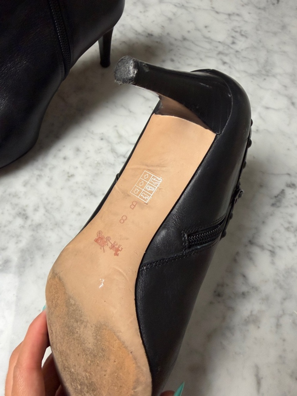 Coach Black Studded Leather Ankle Booties - Picture 4 of 5